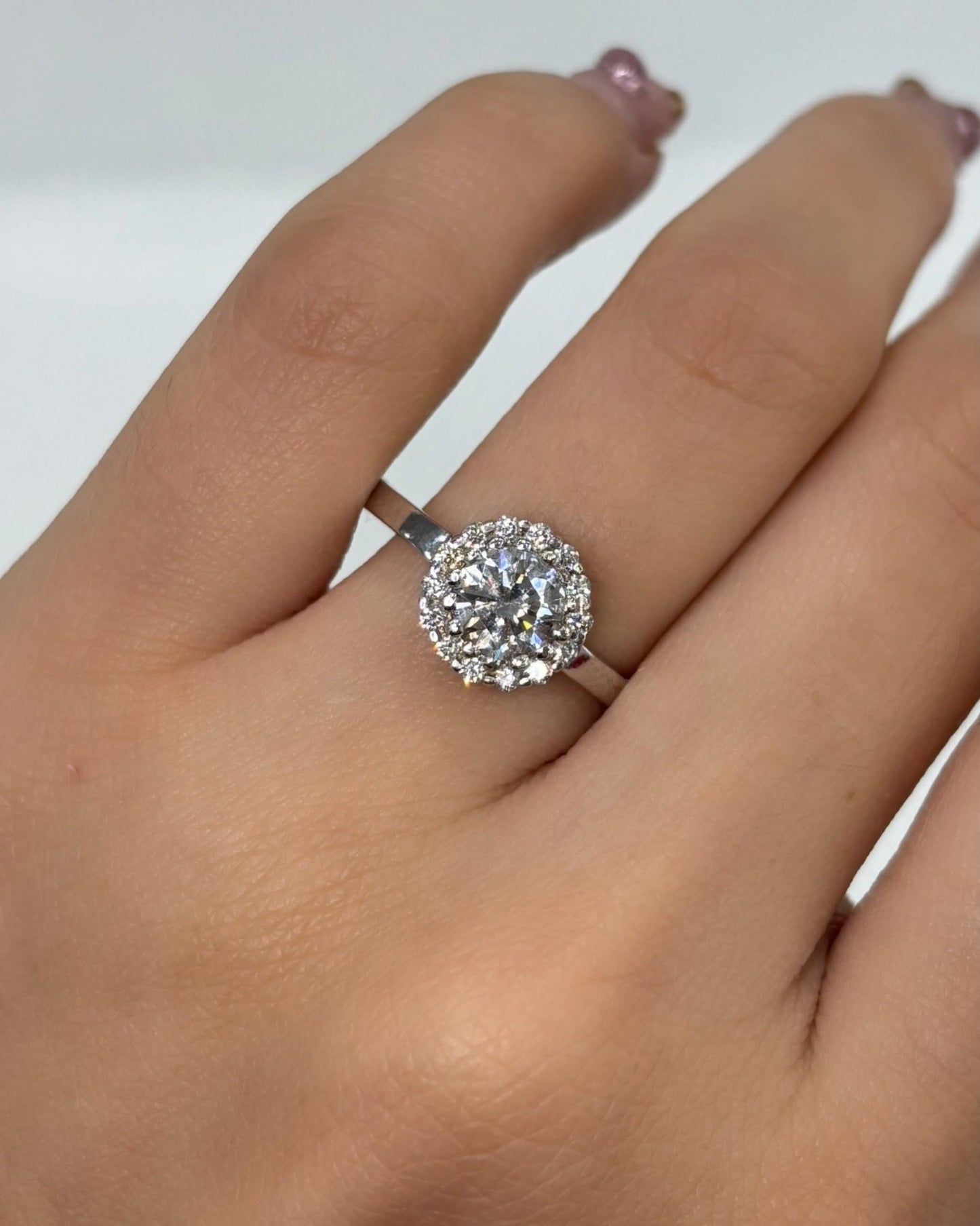 Anillo con halo 1 ct - Marquisse diamantes