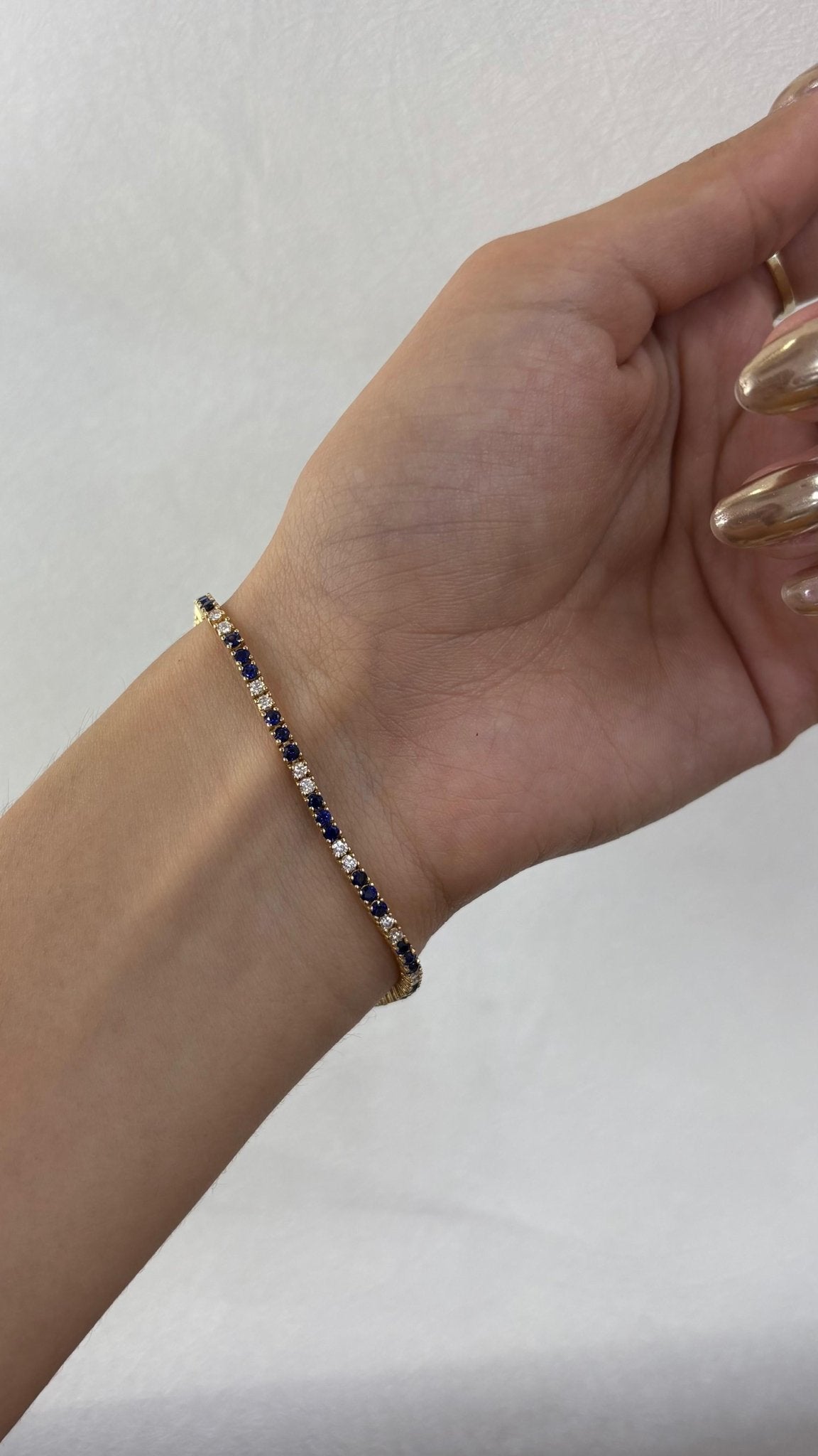 Pulsera tennis zafiros y diamantes 3.80 ct - Marquisse diamantes