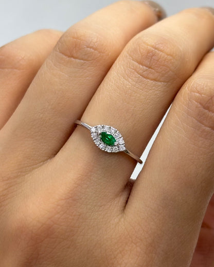 Anillo esmeralda ojo - Marquisse diamantes