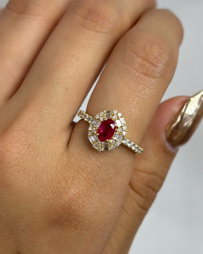 Anillo rubí 0.50 ct - Marquisse diamantes