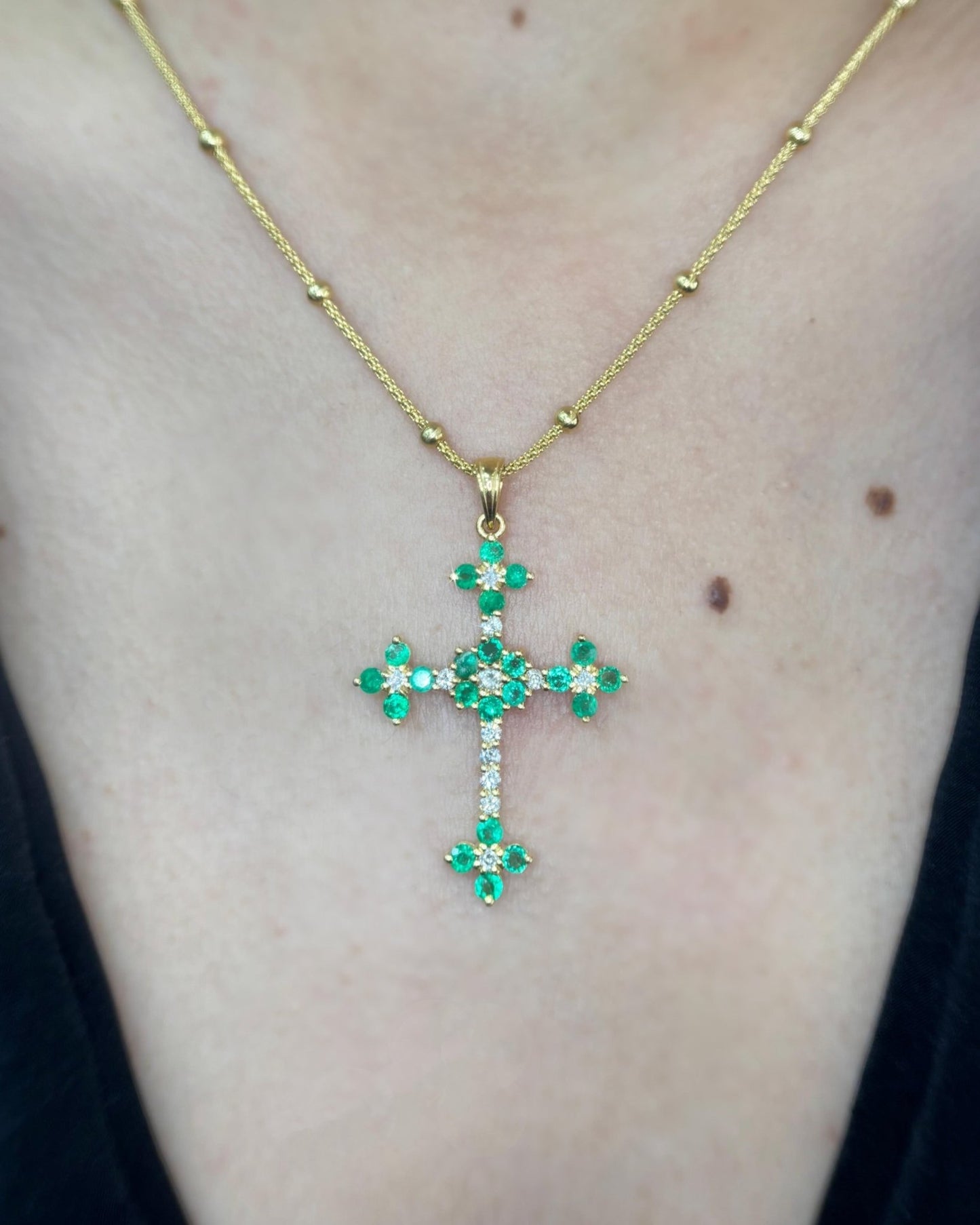Cruz esmeraldas XL - Marquisse diamantes