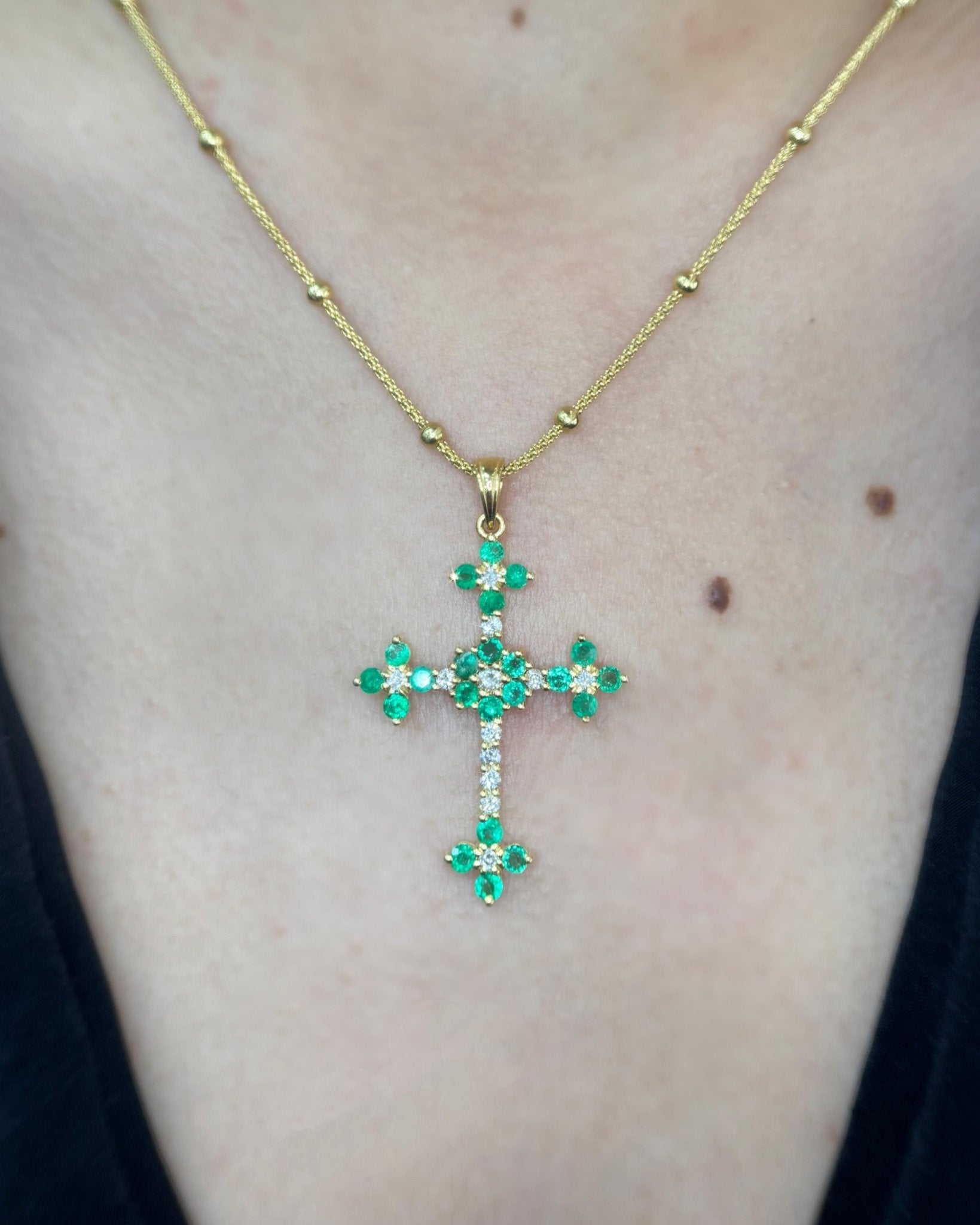 Cruz esmeraldas XL - Marquisse diamantes