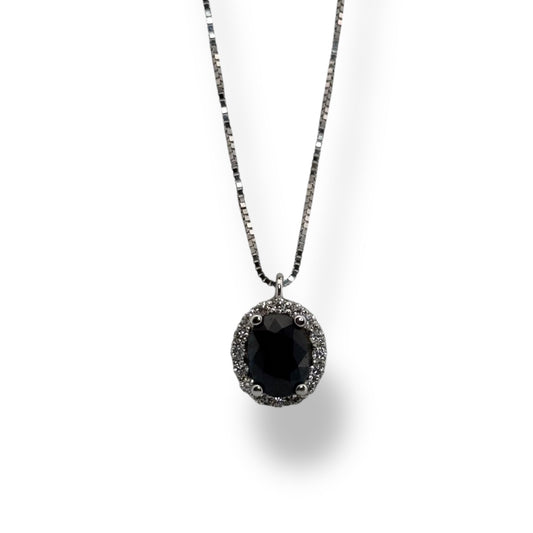 Dije halo zafiro 0.30 ct - Marquisse diamantes